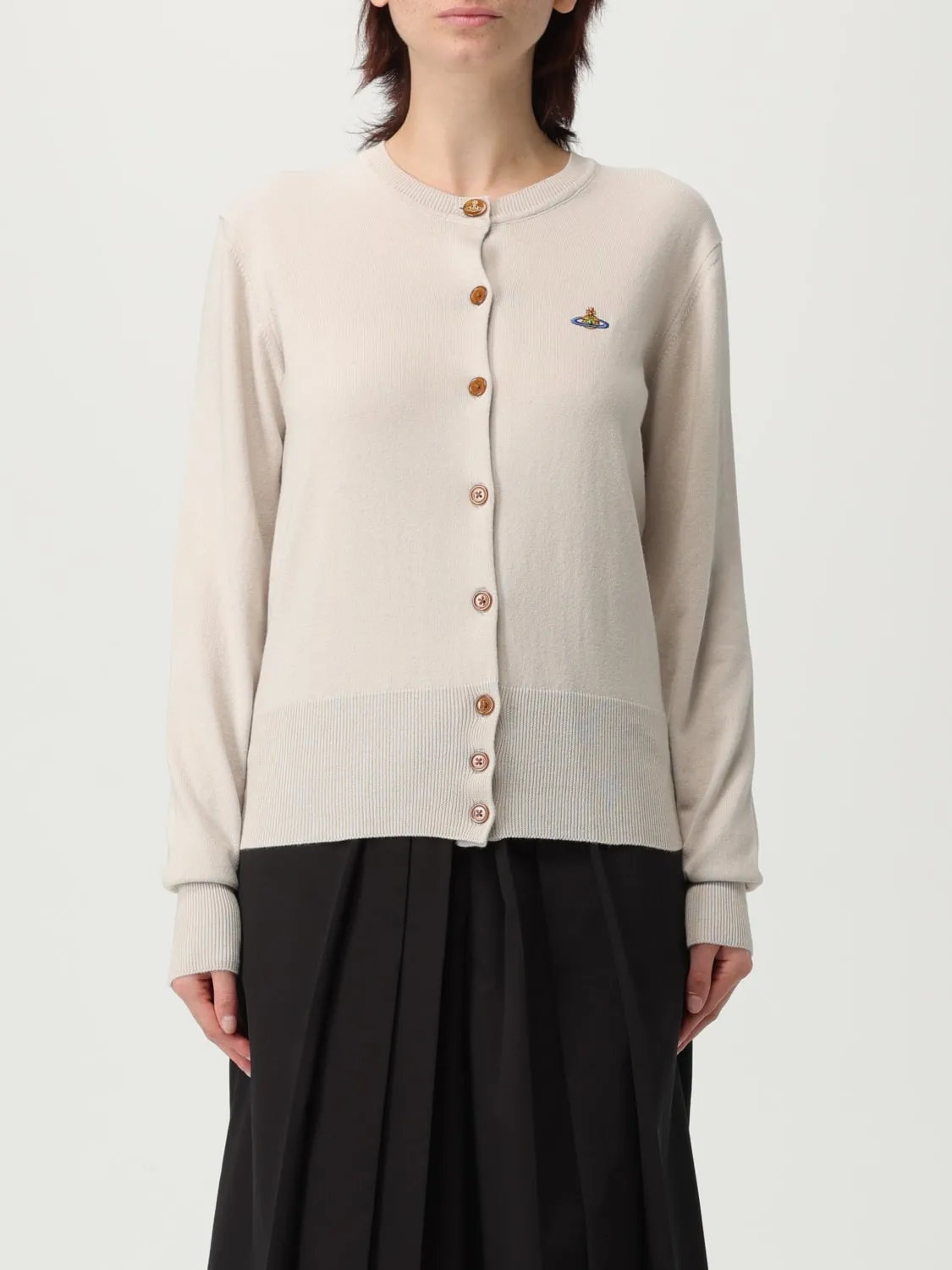 Cardigan in cotone e cashmere con logo Vivienne Westwood