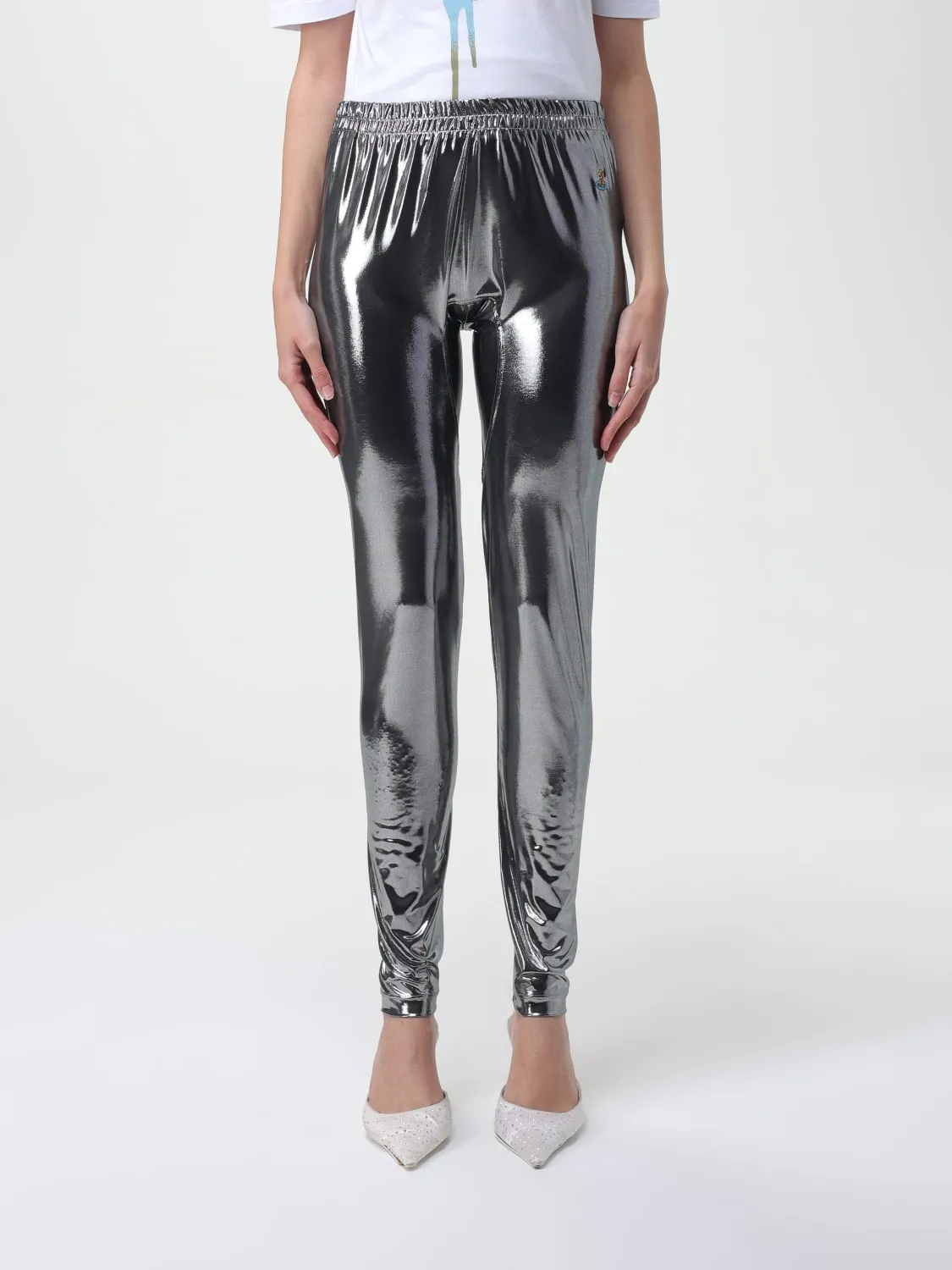 Leggings Vivienne Westwood in tessuto stretch metallizzato