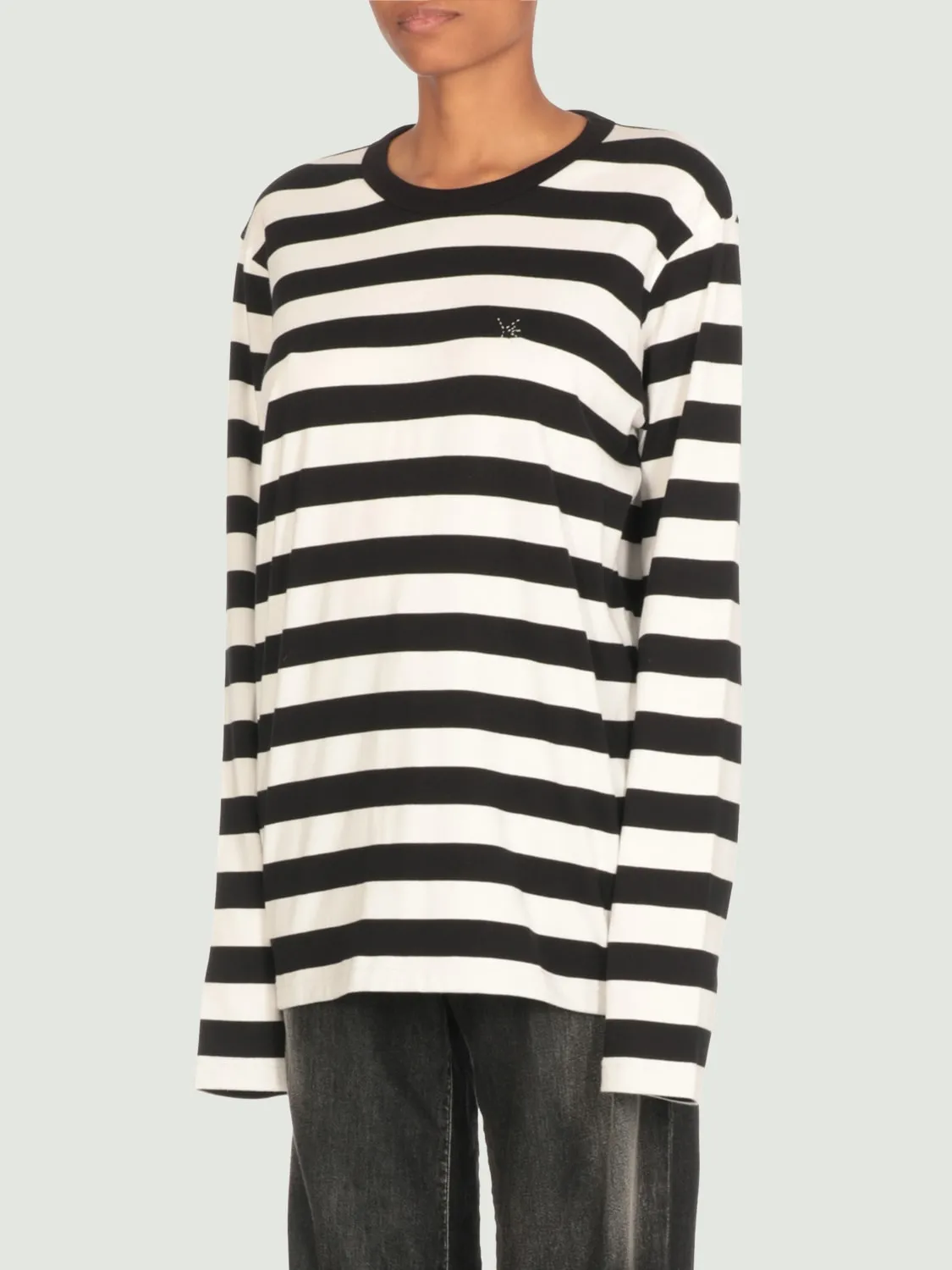 Maglia in cotone a righe con logo Y's