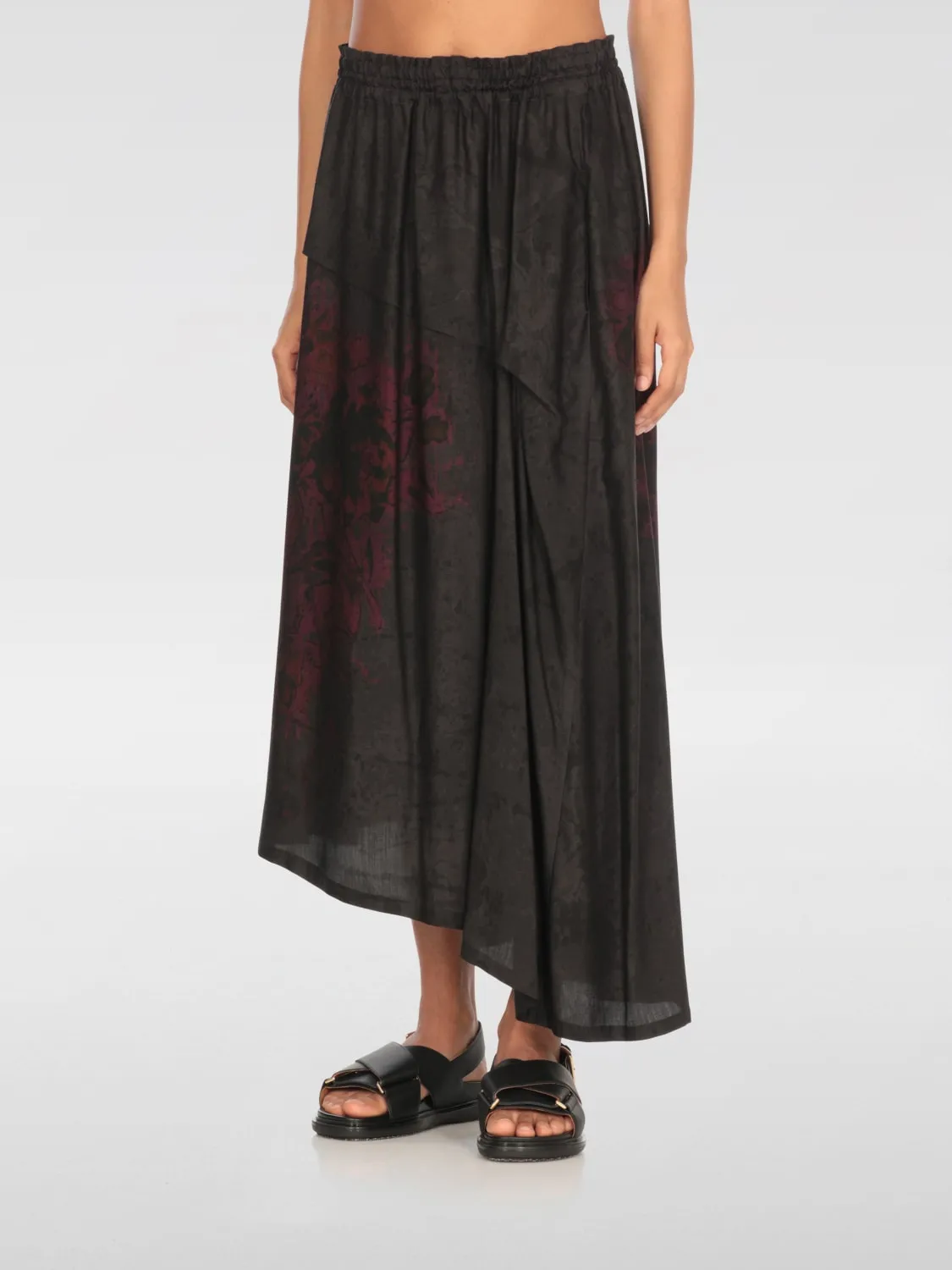 Gonna in cupro asimmetrica Y's