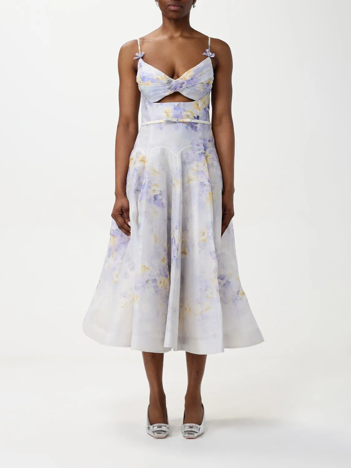 Abito Zimmermann in lino e seta con stampa floreale