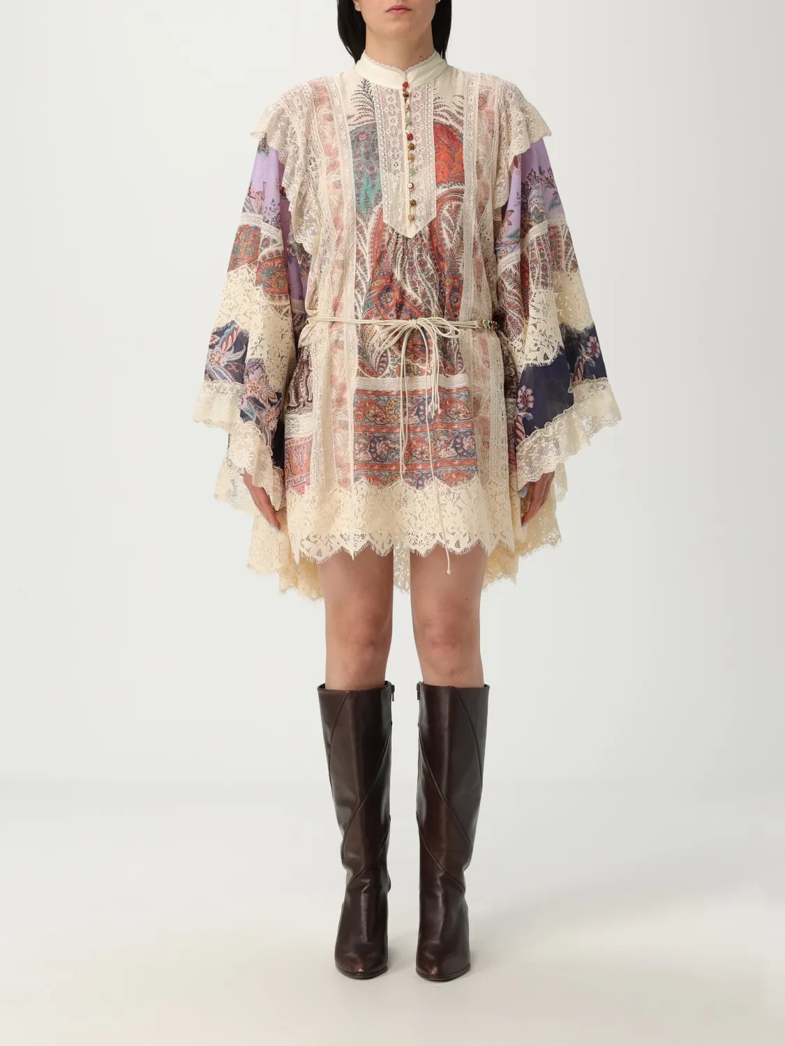 Abito chemisier Zimmermann in cotone con stampa etnica