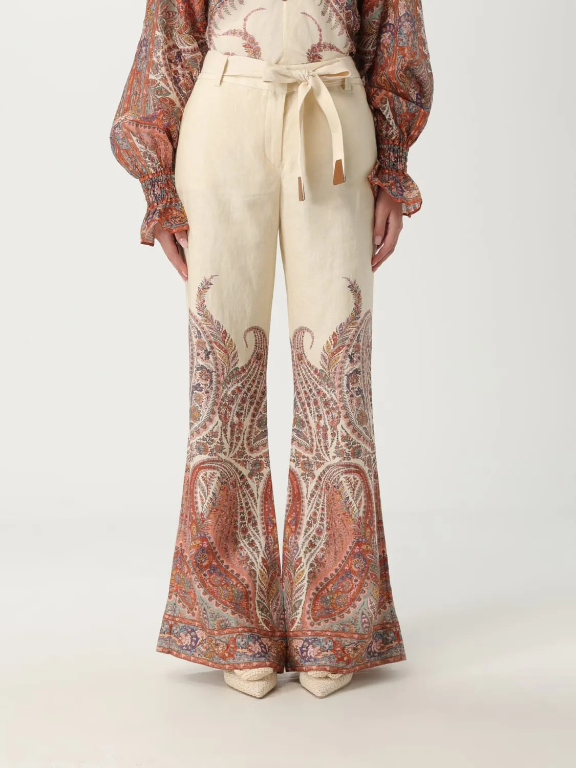 Pantalone Zimmermann in lino con stampa
